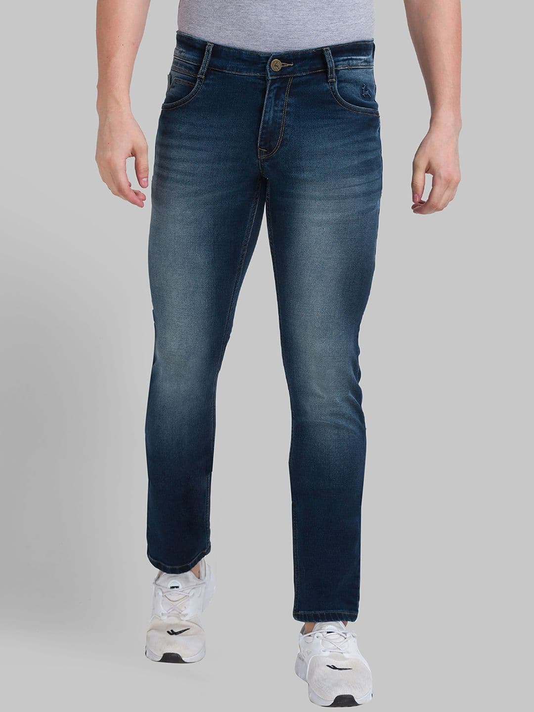 Parx Men Blue Tapered Fit Stretchable Jeans - view 1