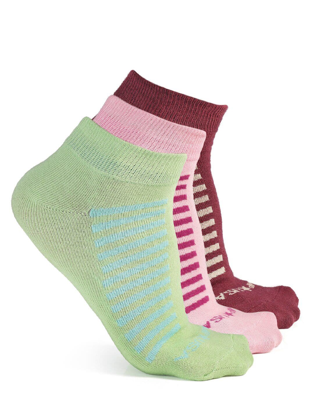 JUMP USA Men Pack of 3 Pink & Green Ankle Length Socks - view 1