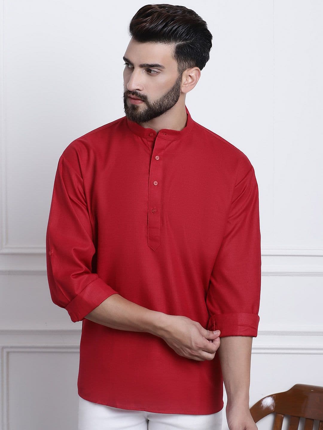 Anug by SOJANYA Men Red Kurta - view 1