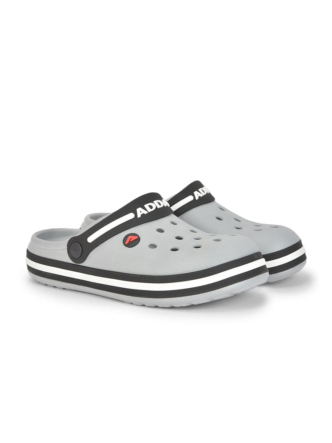 Adda Men Grey & Black Clogs - view 1