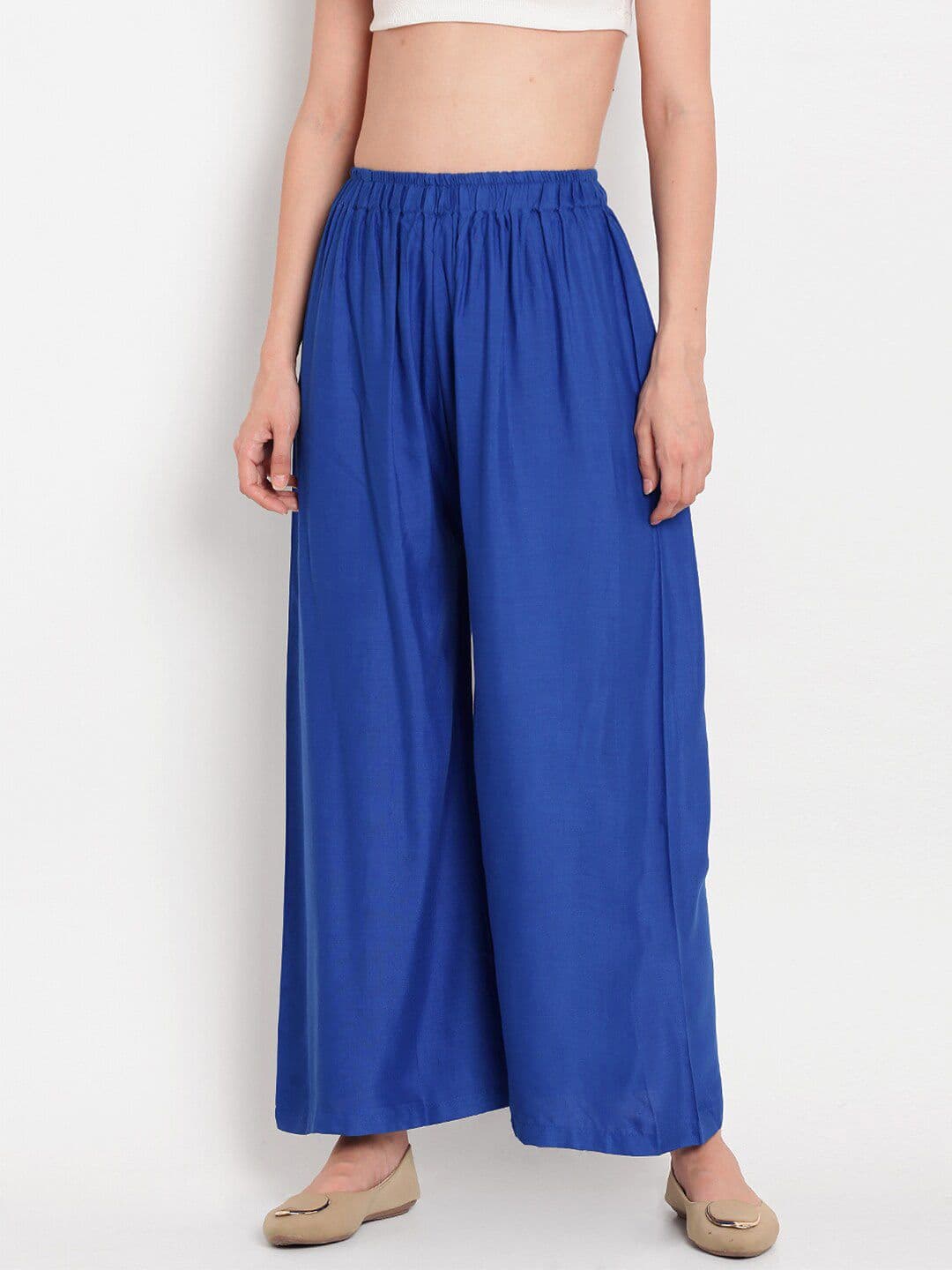 TAG 7 Women Blue Solid Palazzos - view 1