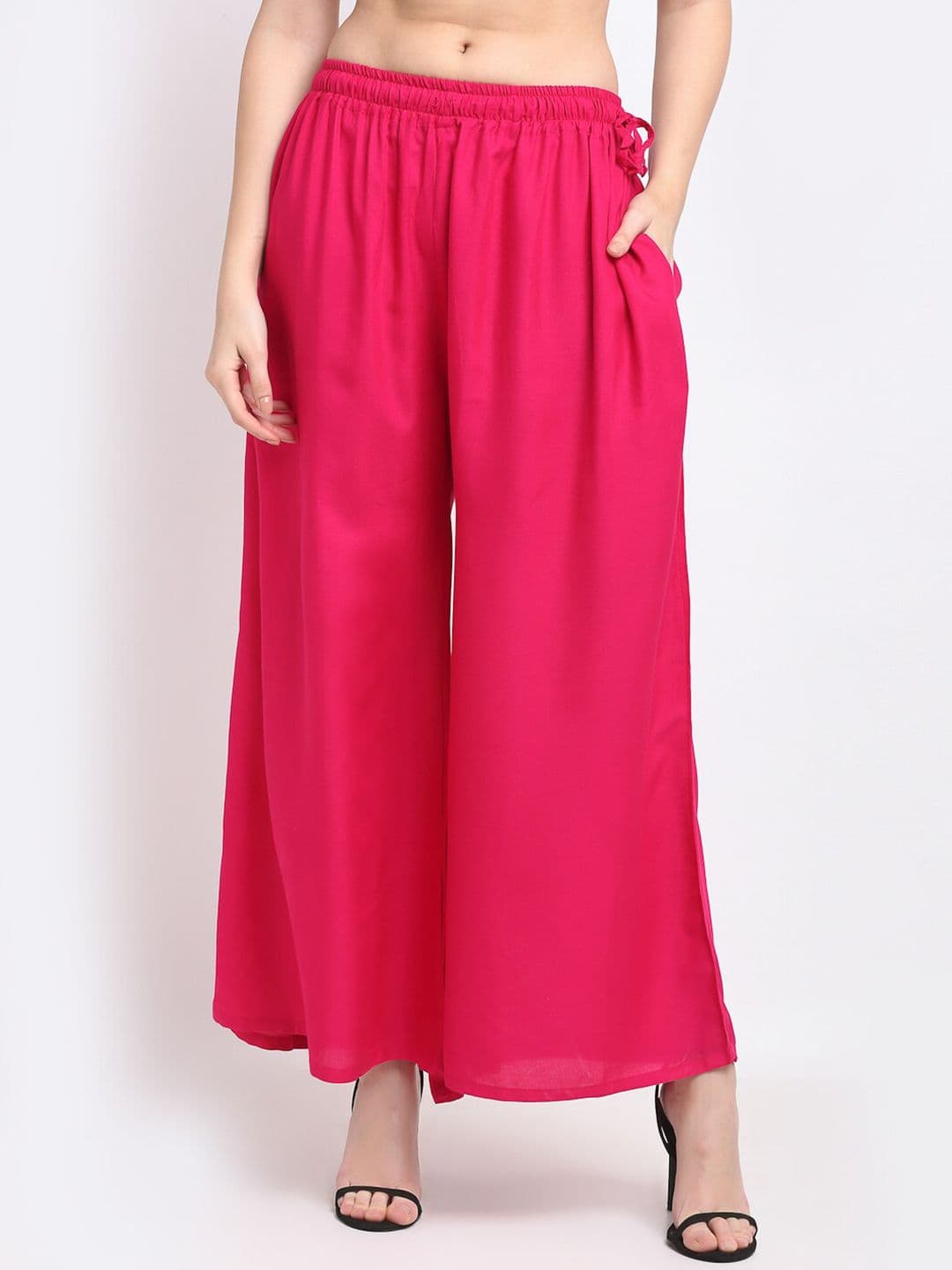 TAG 7 Women Pink Flared Palazzos - view 1