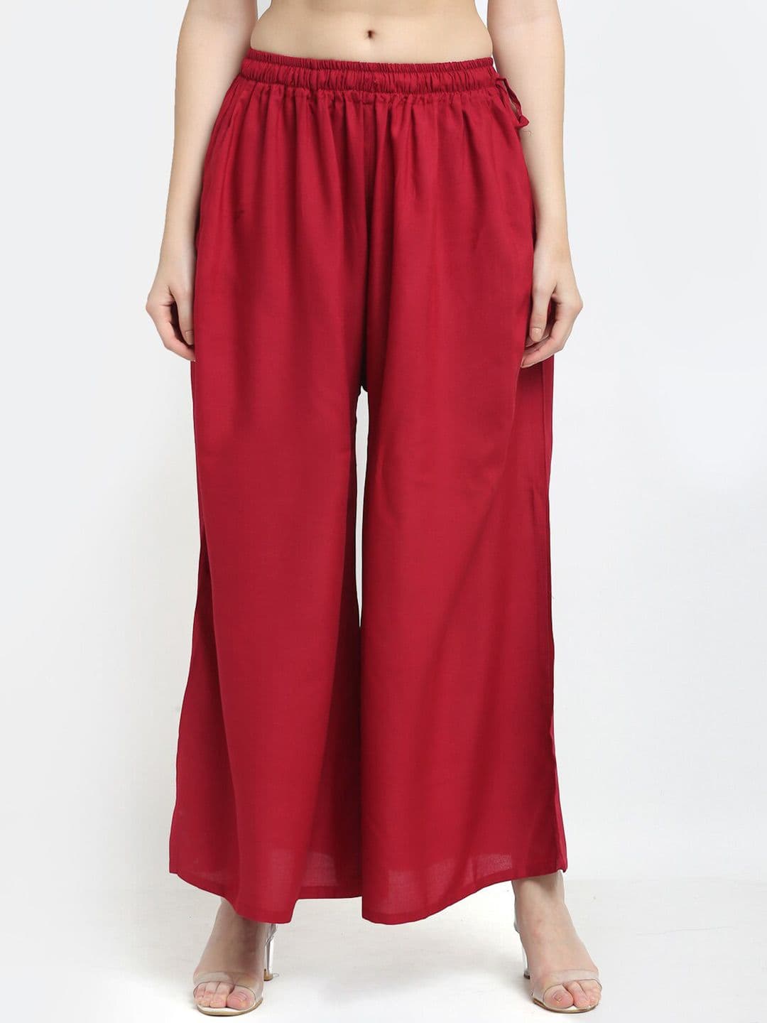 TAG 7 Women Maroon Flared Ethnic Palazzos - view 1