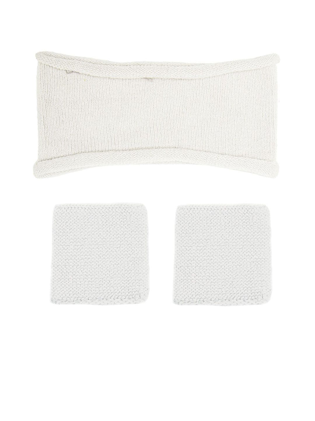 Bharatasya Unisex Cream-Coloured Cotton Headband With Wrist Bands - view 1