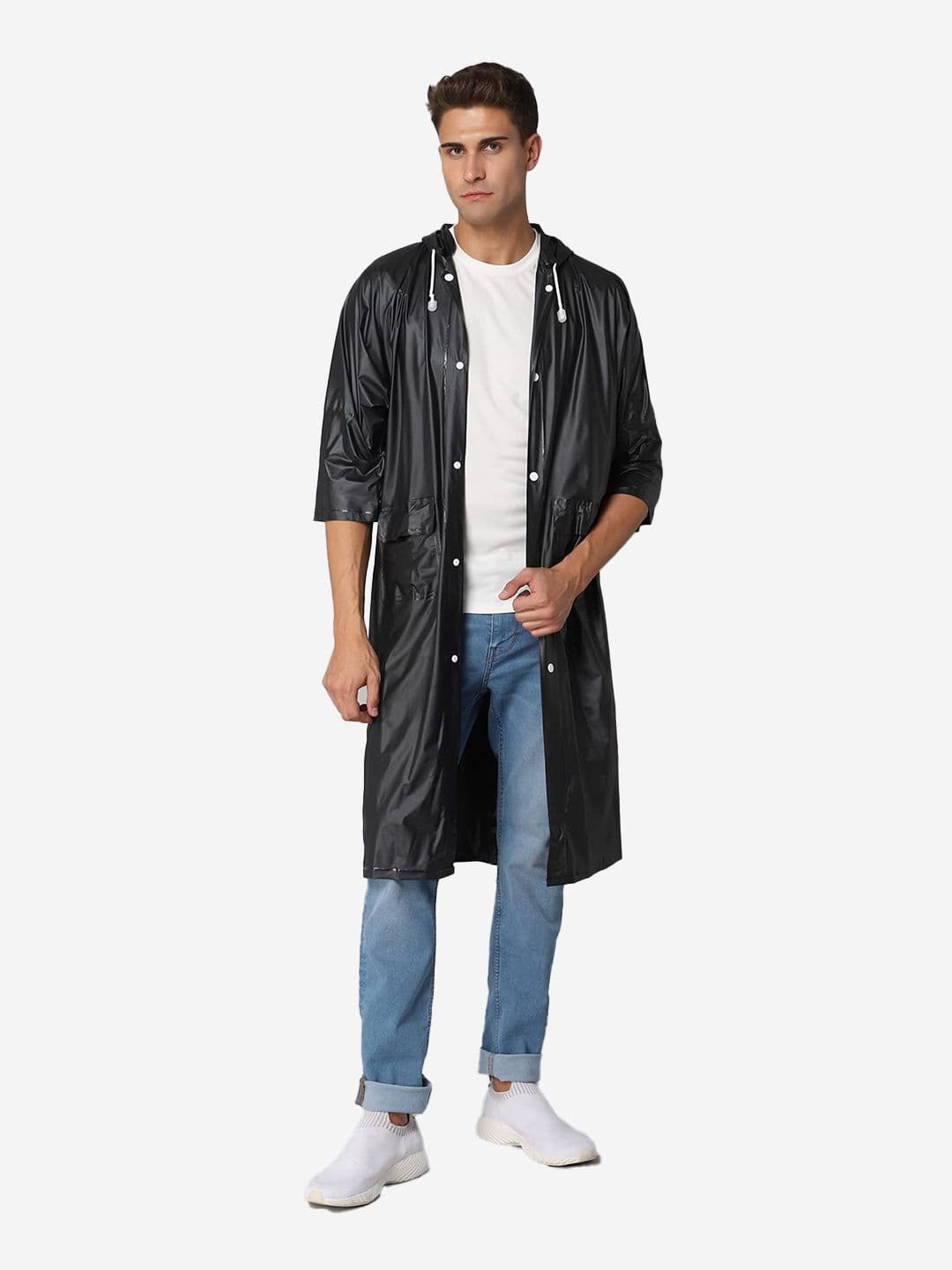 THE CLOWNFISH Agro Pro Black Solid Waterproof Rain Jacket
