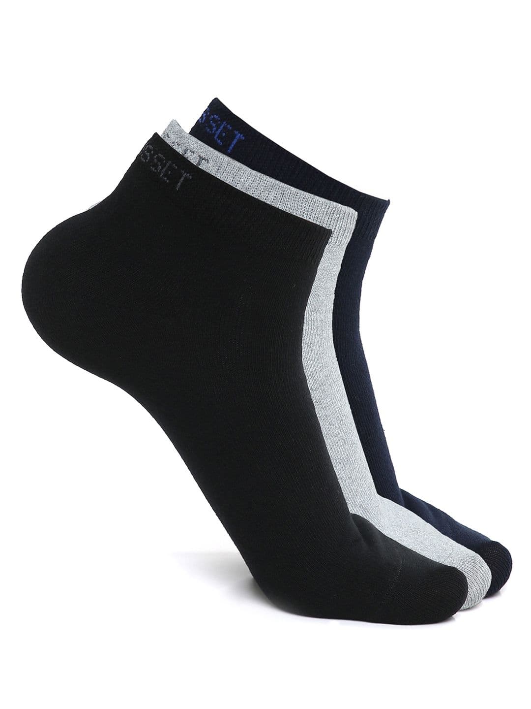 CRUSSET Men Pack of 3 Assorted Cotton Ankle-Length Socks - view 1