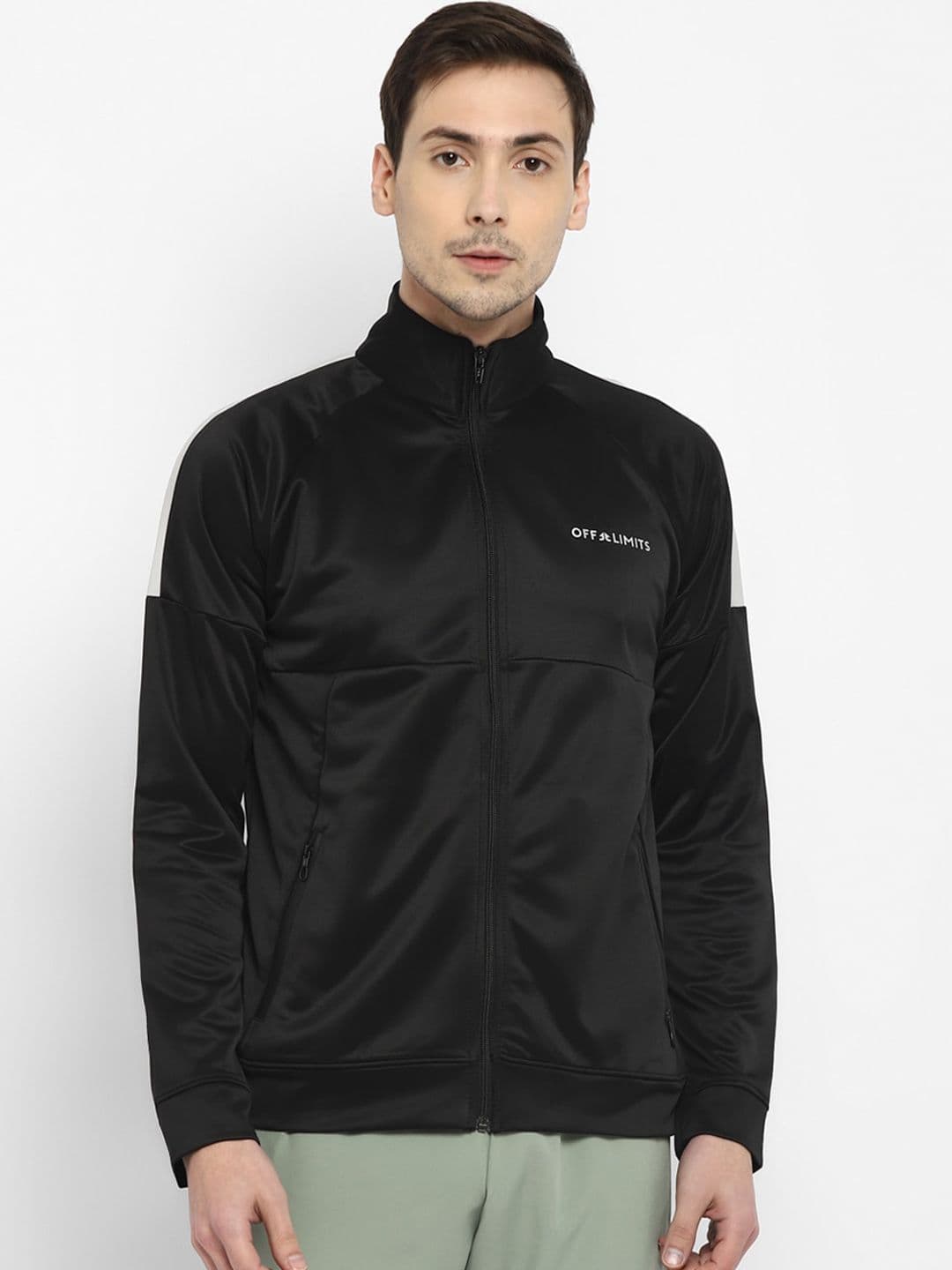 OFF LIMITS Men Black Training or Gym Sporty Jacket with Embroidered - view 1