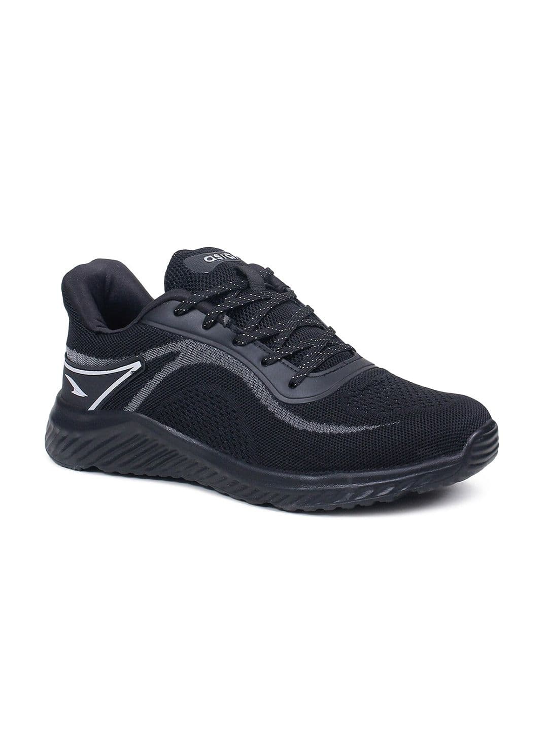 ASIAN Men Black Flyknit Running Mesh Sports Shoes - view 1