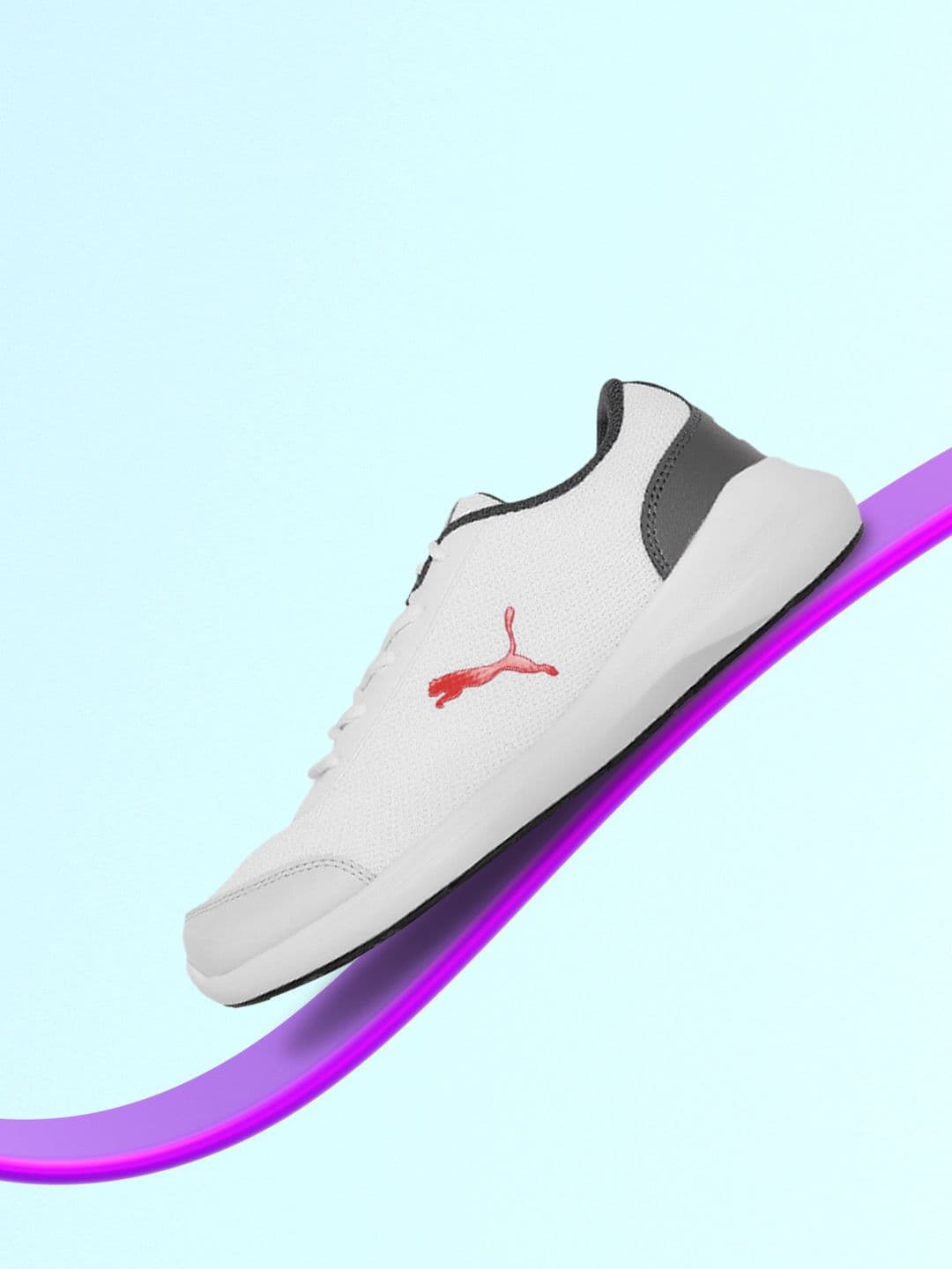 Puma Men White Woven Design Puma Forza Running Shoes - view 1
