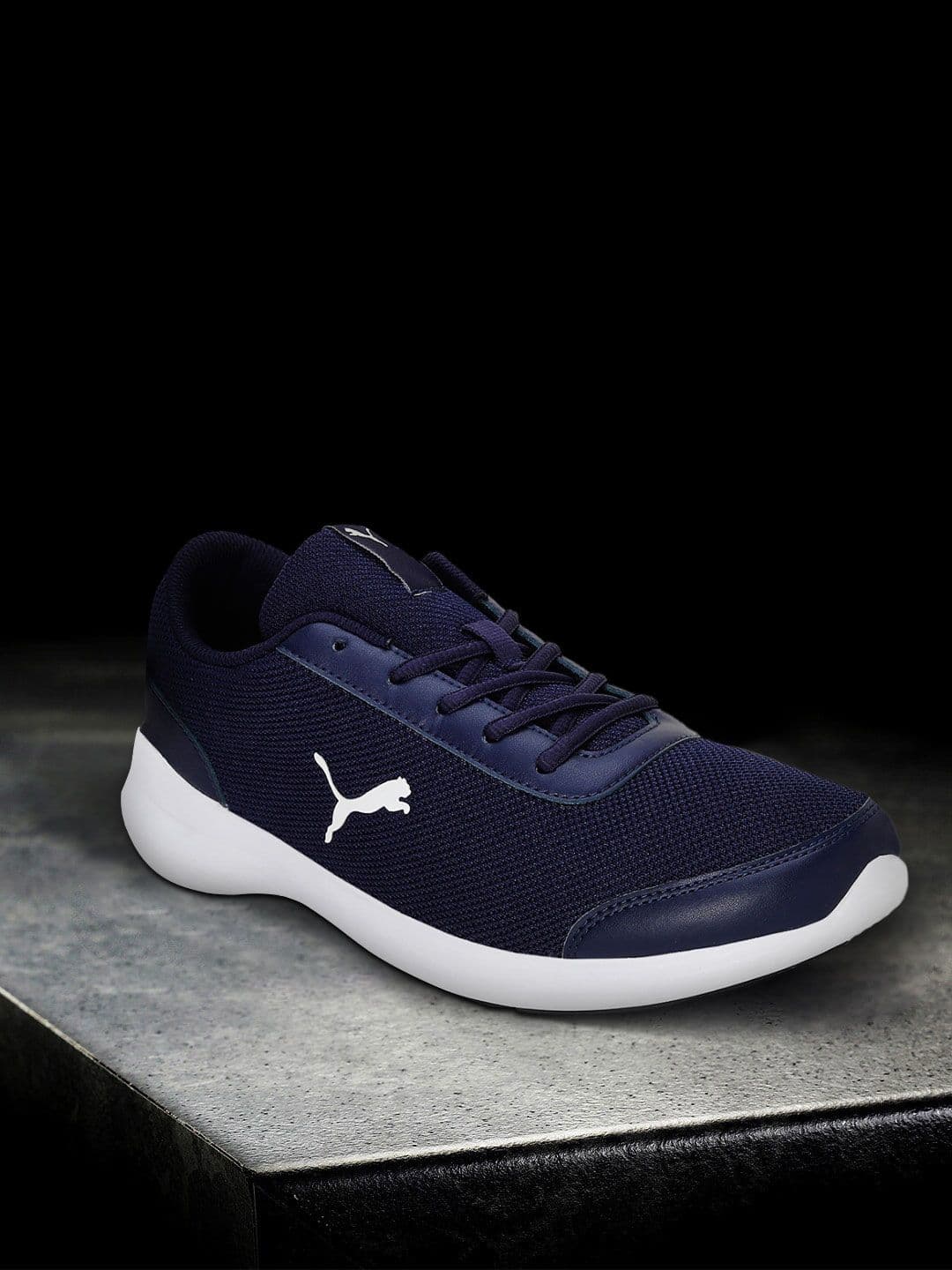 Puma Men Navy Blue Woven Design Forza Running Shoes - view 1