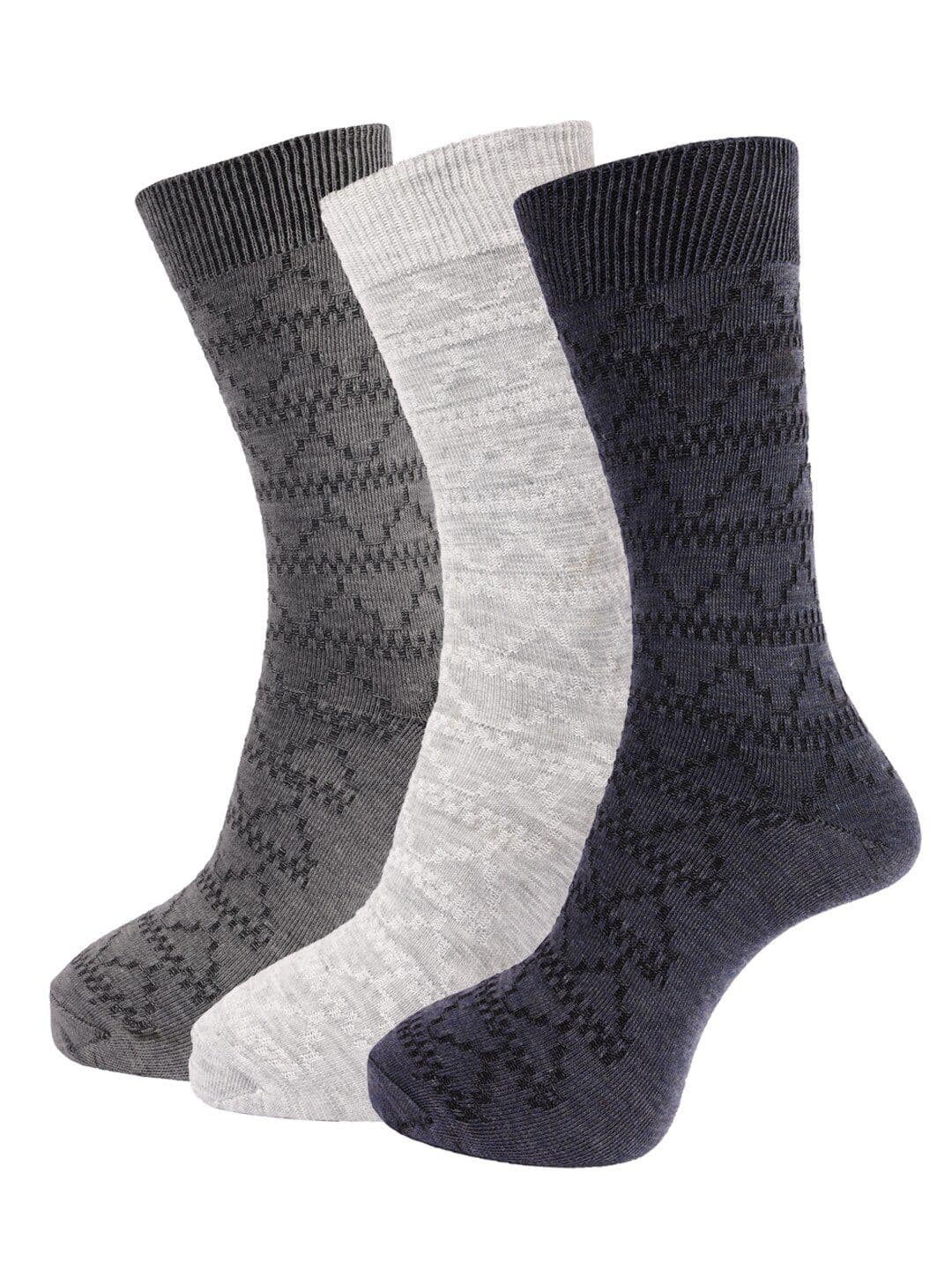 Dollar Socks Pack of 3 Assorted Patterned Cotton Above Ankle Length Socks - view 1