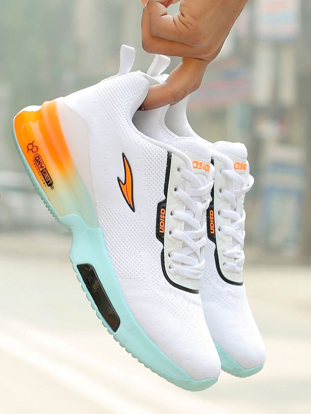 ASIAN Men White Mesh Running Shoes - view 1
