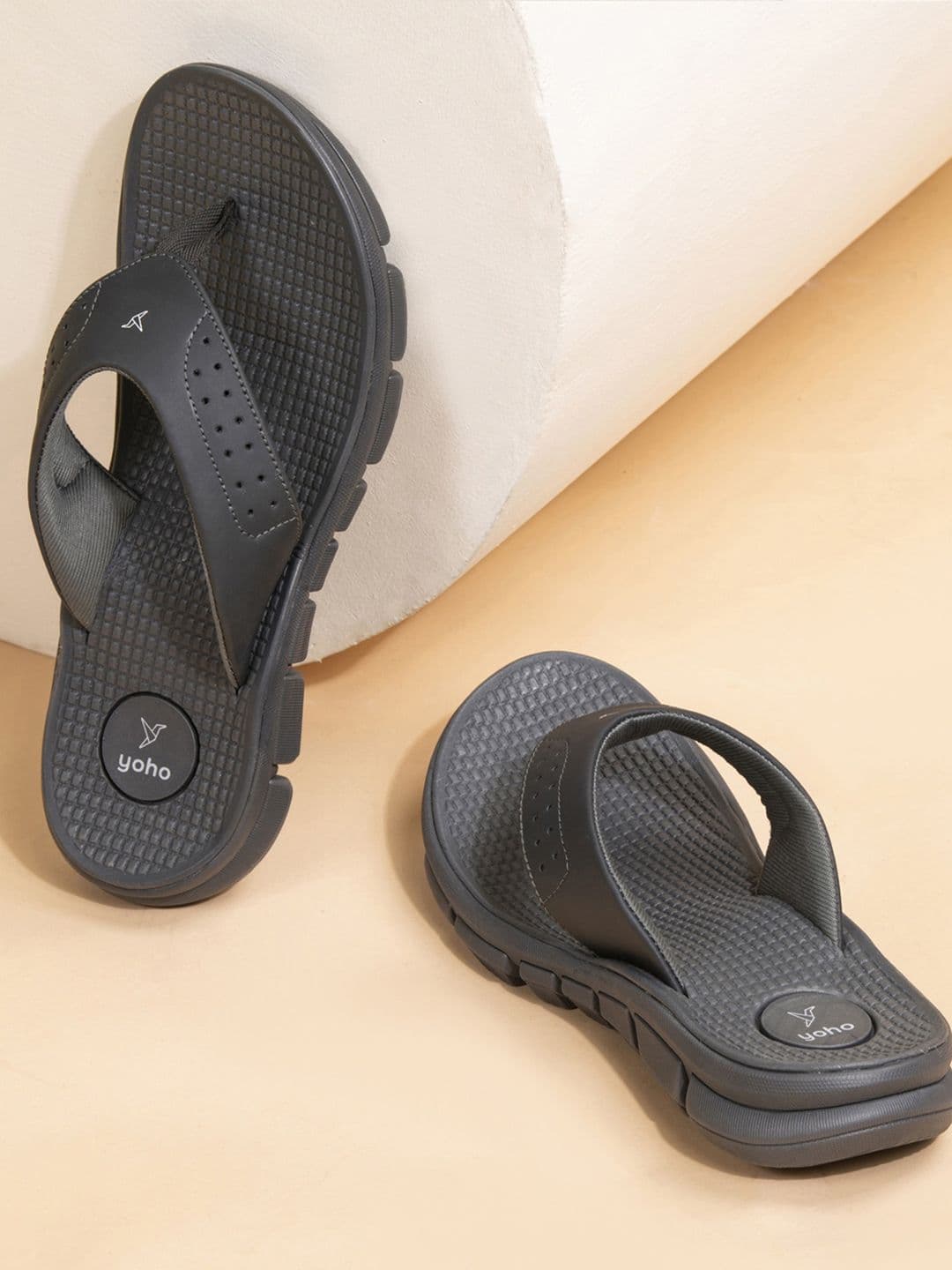 yoho Men Grey Ortho Flip Flops - view 1