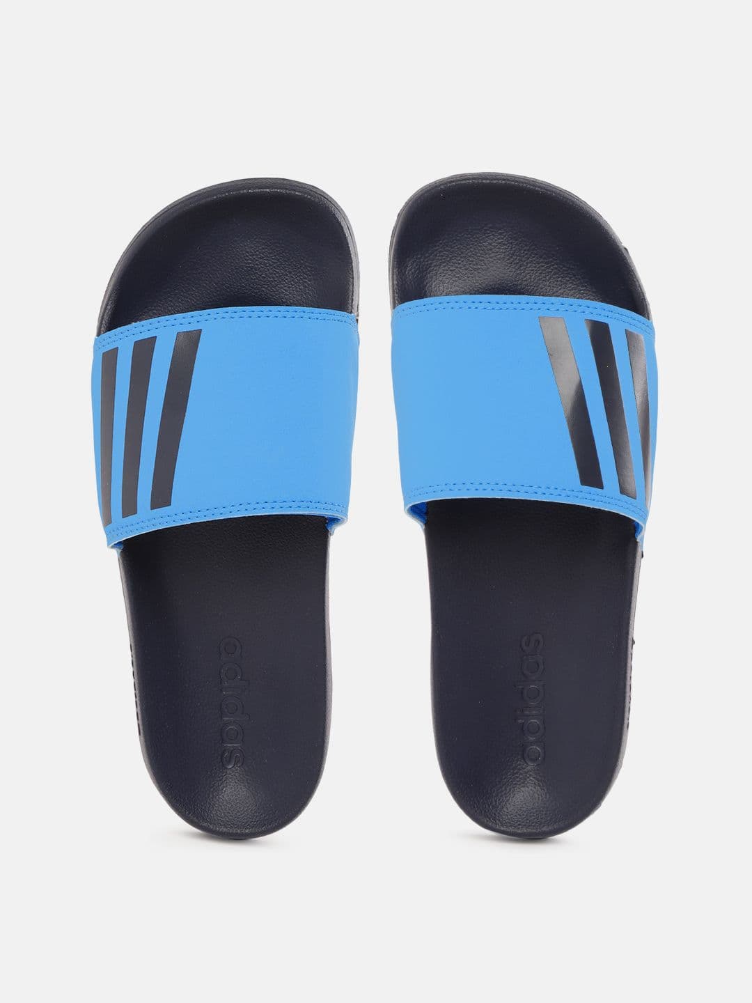 ADIDAS Men Blue Brand Logo Print Sliders - view 1