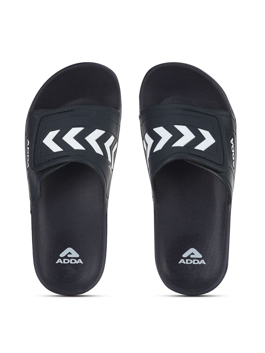 Adda Men Navy Blue & White Printed Rubber Sliders - view 1