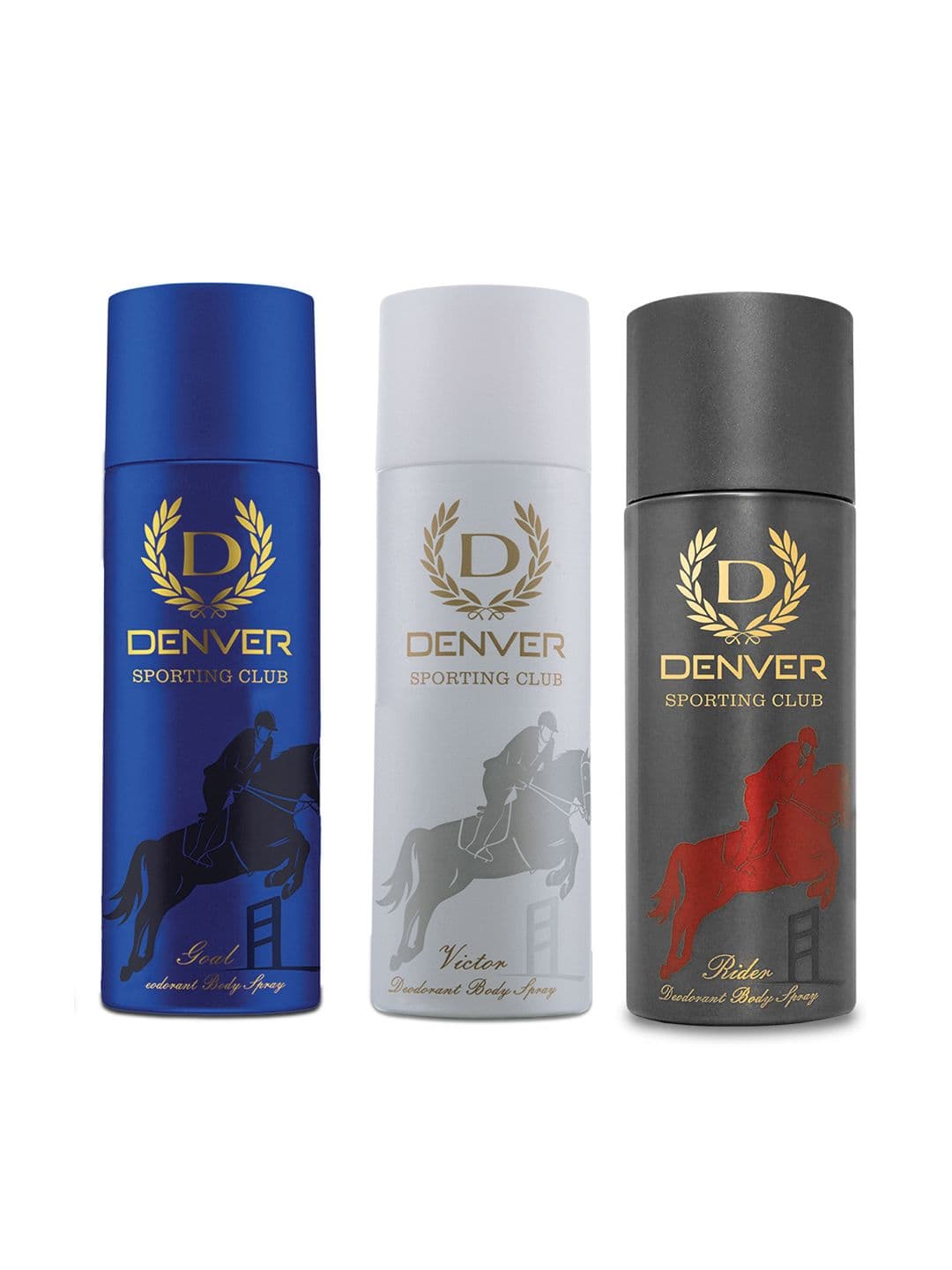 Denver Men Set of Goal - Victor - Rider Deodorant Body Spray 180 ml each