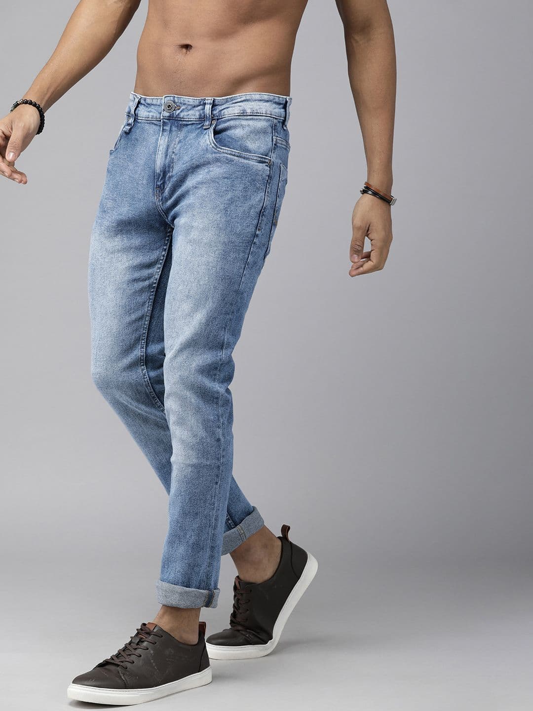 Roadster Men Blue Skinny Fit Low-Rise Clean Look Heavy Fade Stretchable Jeans - view 1