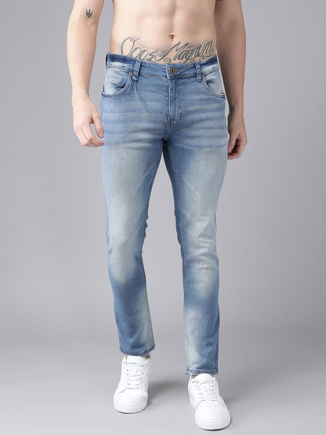 Roadster Men Blue Skinny Fit Heavy Fade Stretchable Jeans - view 1