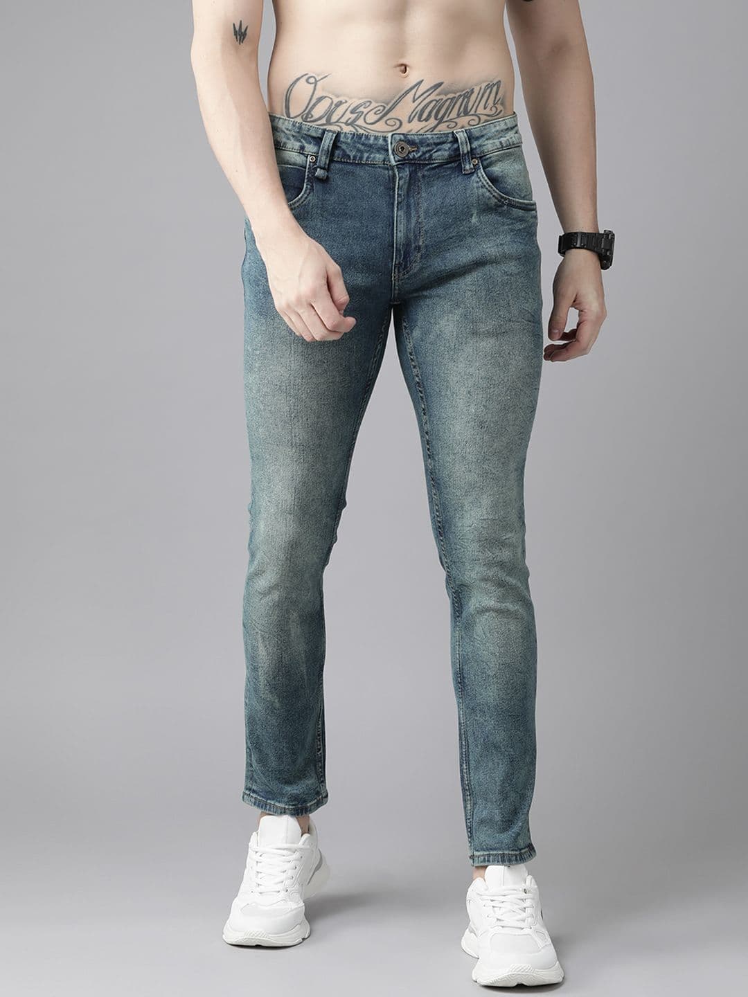 Roadster Men Blue Skinny Fit Light Fade Stretchable Jeans