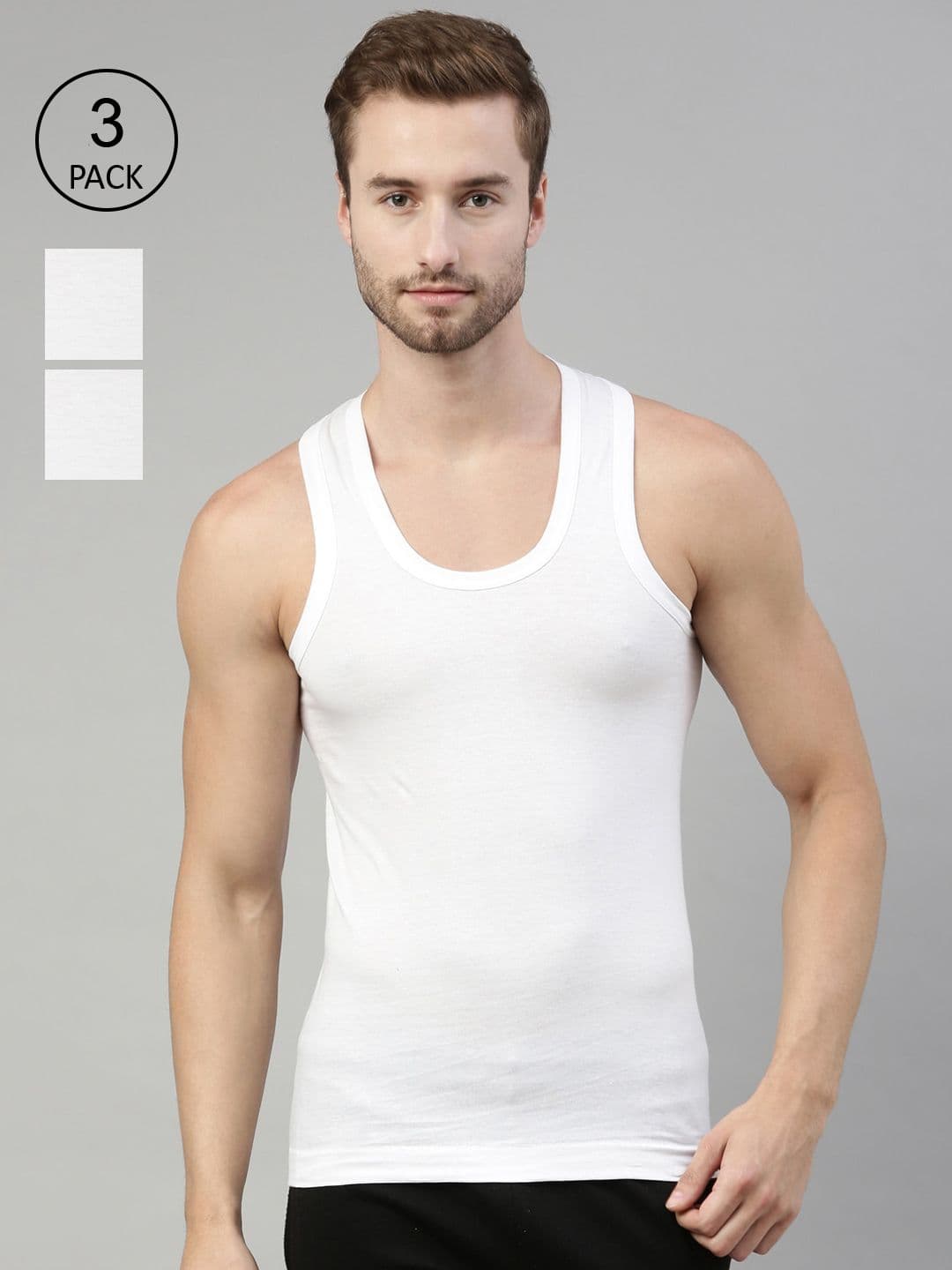 Dixcy Scott Originals Clasz Men Pack of 3 Combed Cotton No Peep Neckline Breathable Vest - view 1