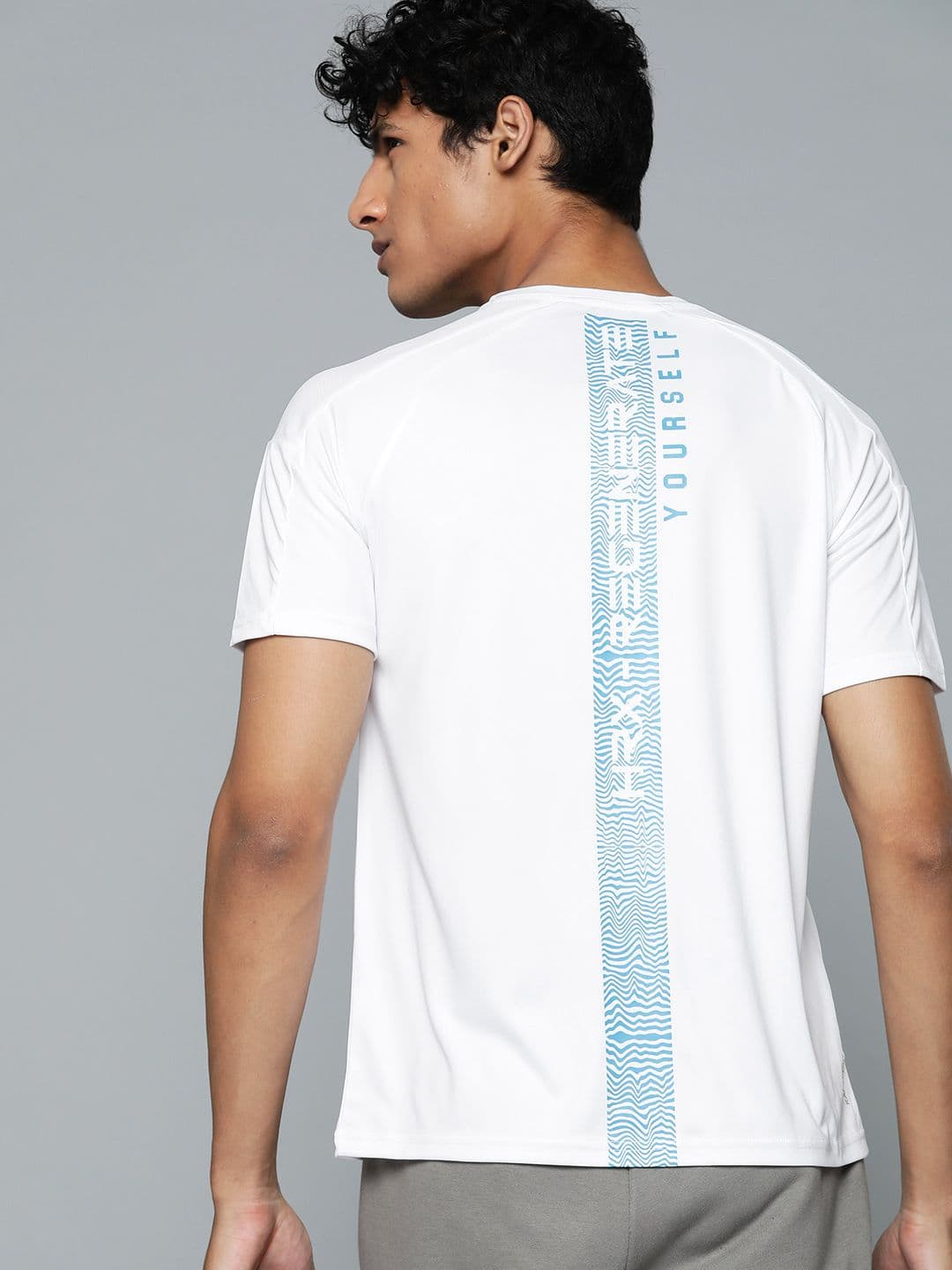 HRX By Hrithik Roshan Training Men Optic White Rapid-Dry Typography Tshirts - view 1