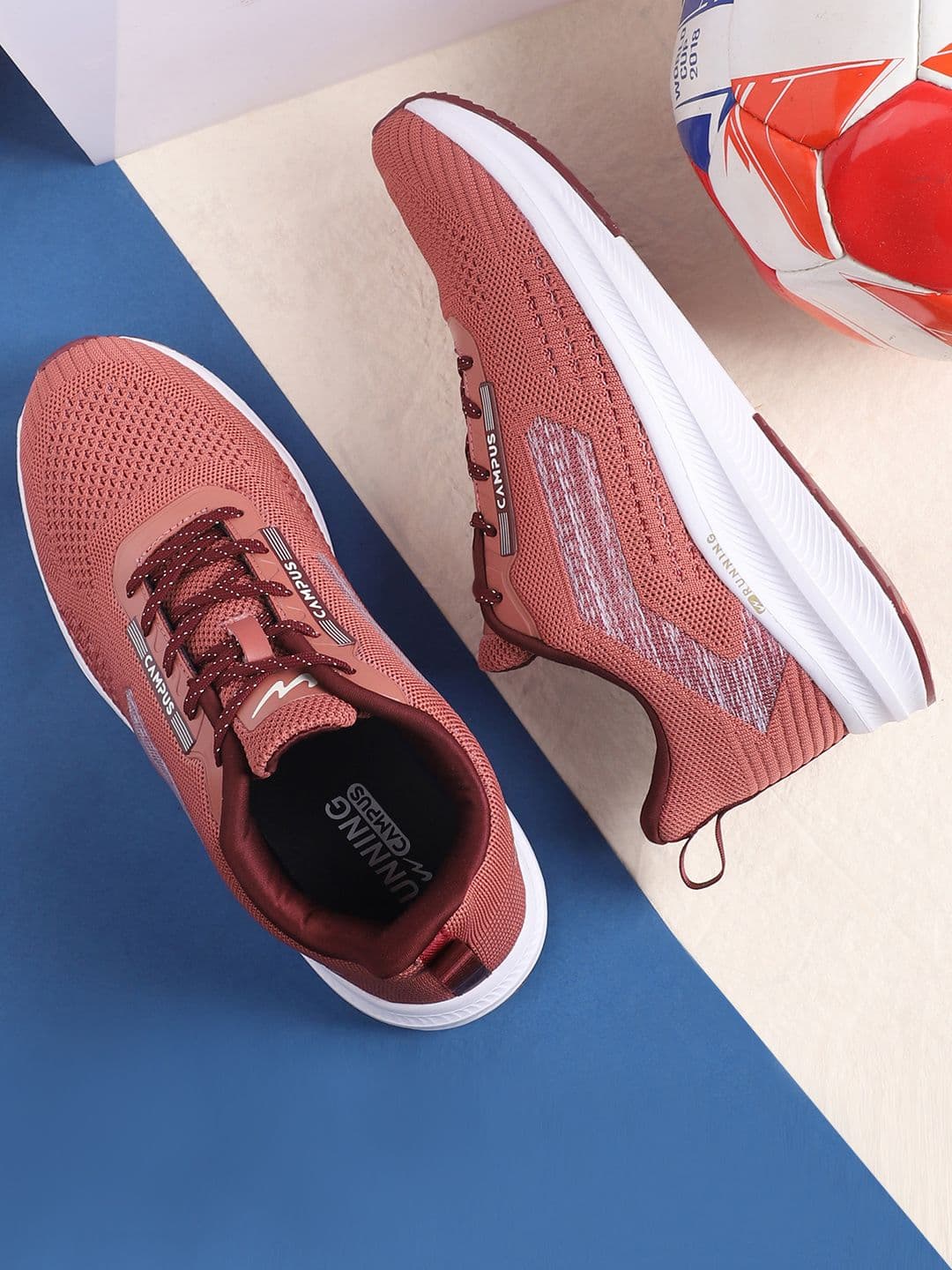 Campus Men CAMP AXEL Rust Mesh Lace Up Running Shoes - view 1