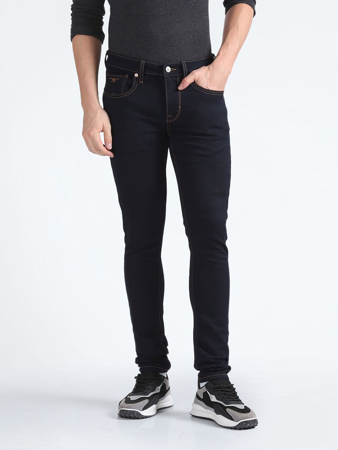 Flying Machine Men Blue Jackson Skinny Fit Low-Rise Stretchable Jeans - view 1