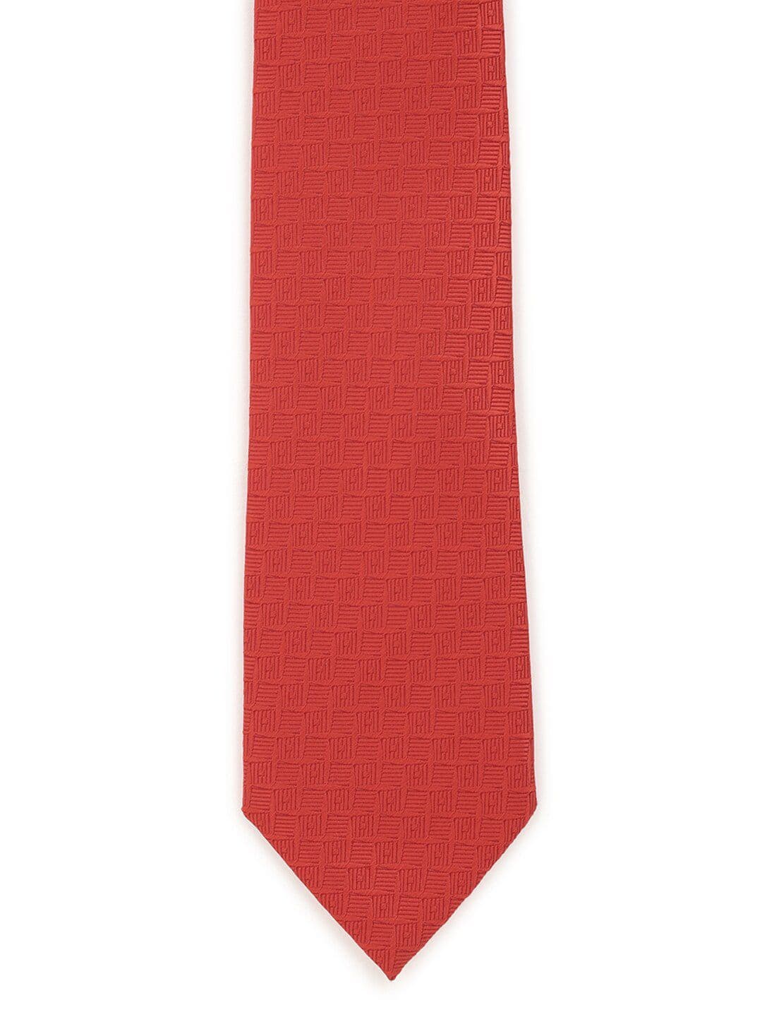 Peter England Men Red Woven Design Broad Formal Tie - view 1