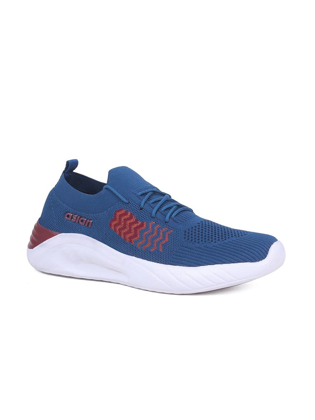 ASIAN Men Turquoise Blue & Red Mesh Running Non-Marking Shoes - view 1
