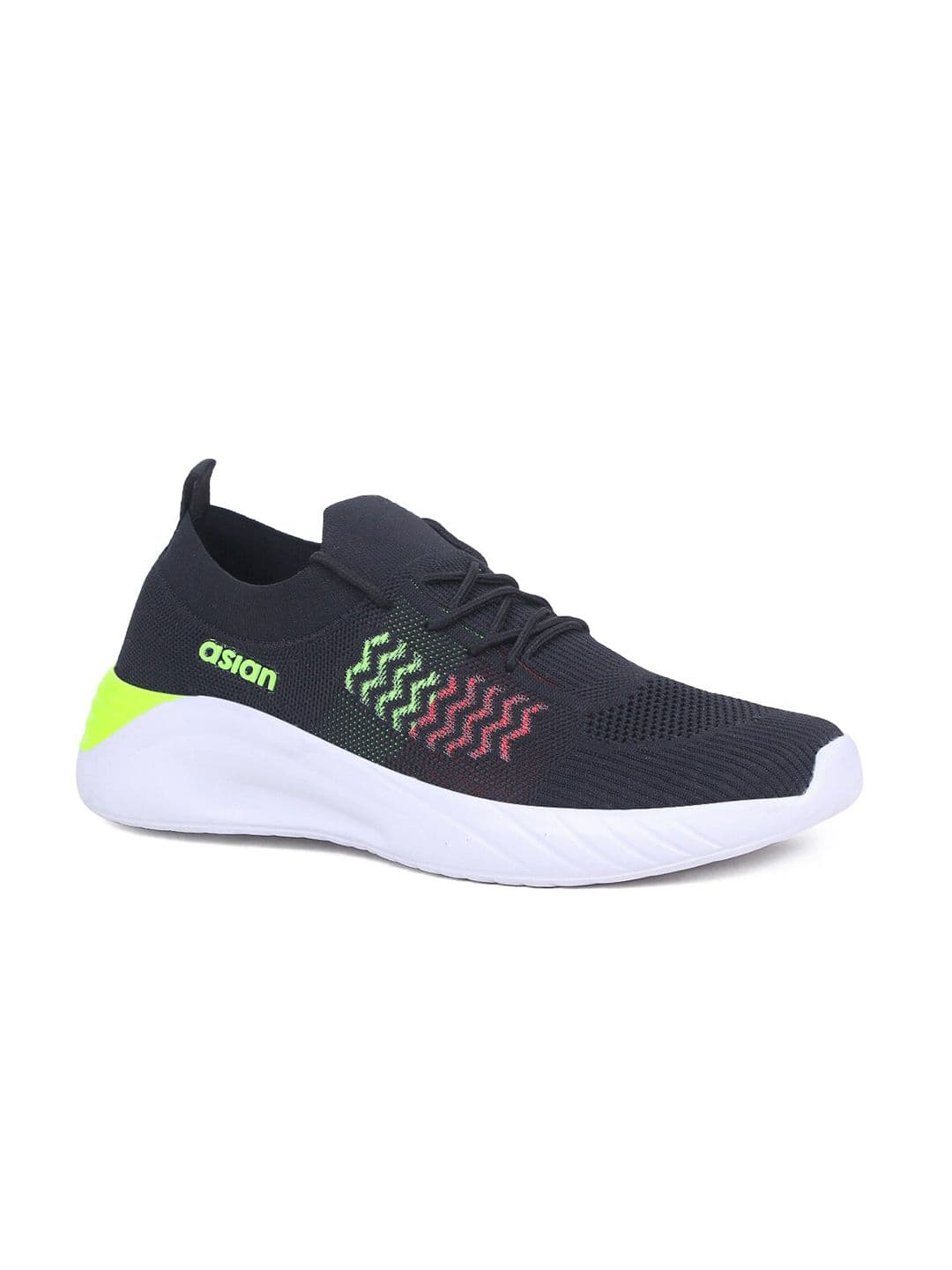 ASIAN Men Black Mesh Running Non-Marking Sports Shoes - view 1
