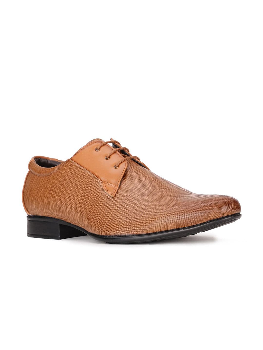 Bata Men Tan Brown Textured Formal Derbys - view 1