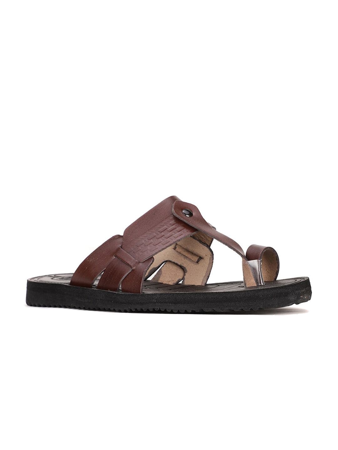 Bata Men Maroon Leather Comfort Sandals - view 1