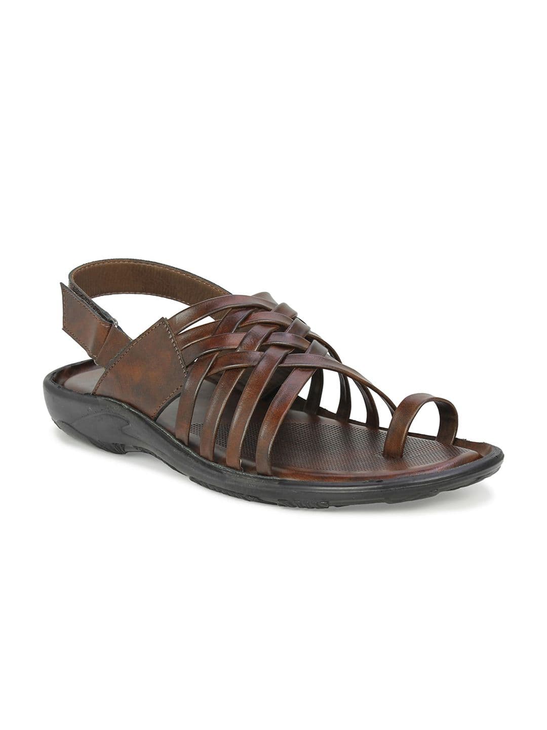 PRIVO by Inc.5 Men Red Ethnic Leather Fisherman Sandals - view 1
