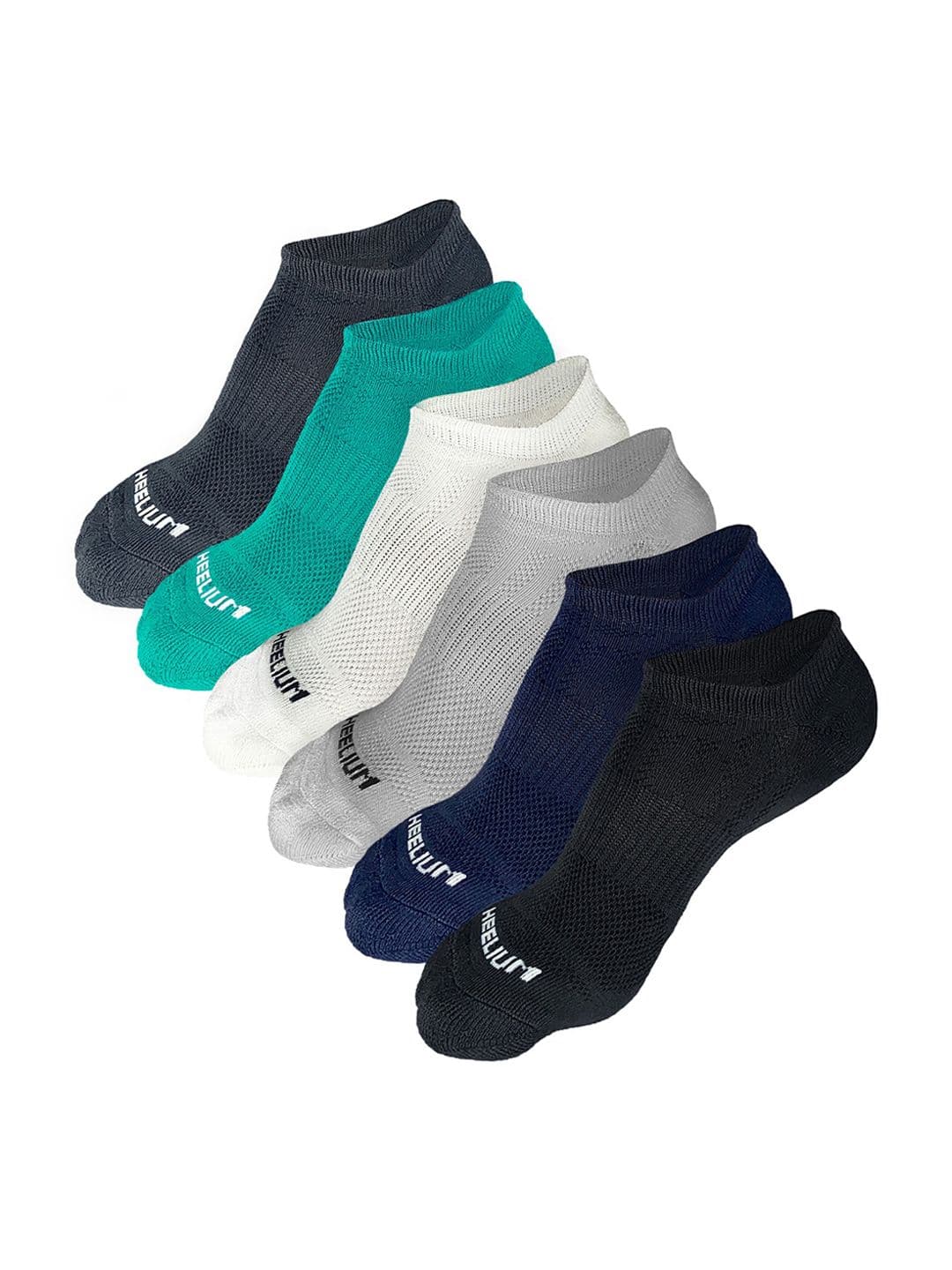 Heelium Men Pack of 6 Odour-Free Breathable Anti-Bacterial Bamboo Ankle Length Socks - view 1