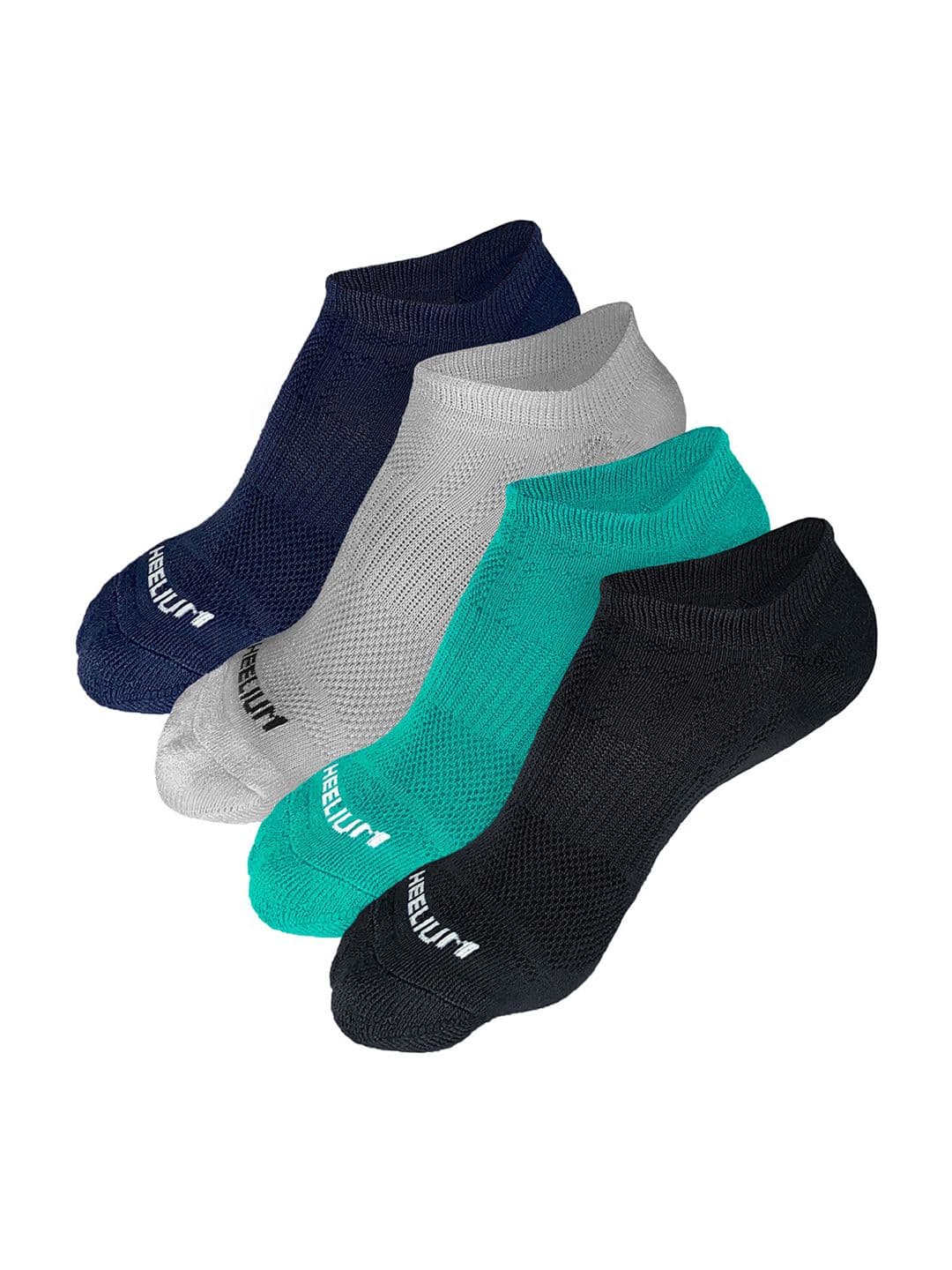 Heelium Men Black Pack of 4 Odour-Free Padded Base Anti-bacterial Bamboo Ankle Length Socks - view 1