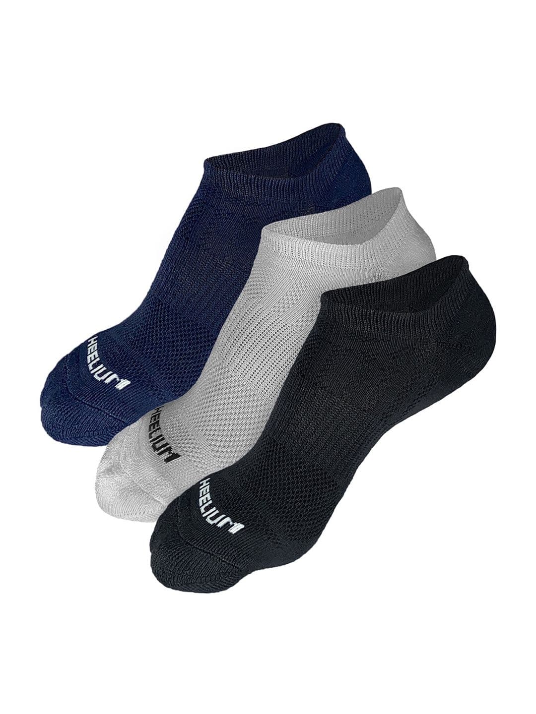 Heelium Men Black Pack of 3 Odour-Free Padded Base Anti-bacterial Bamboo Ankle Length Socks - view 1