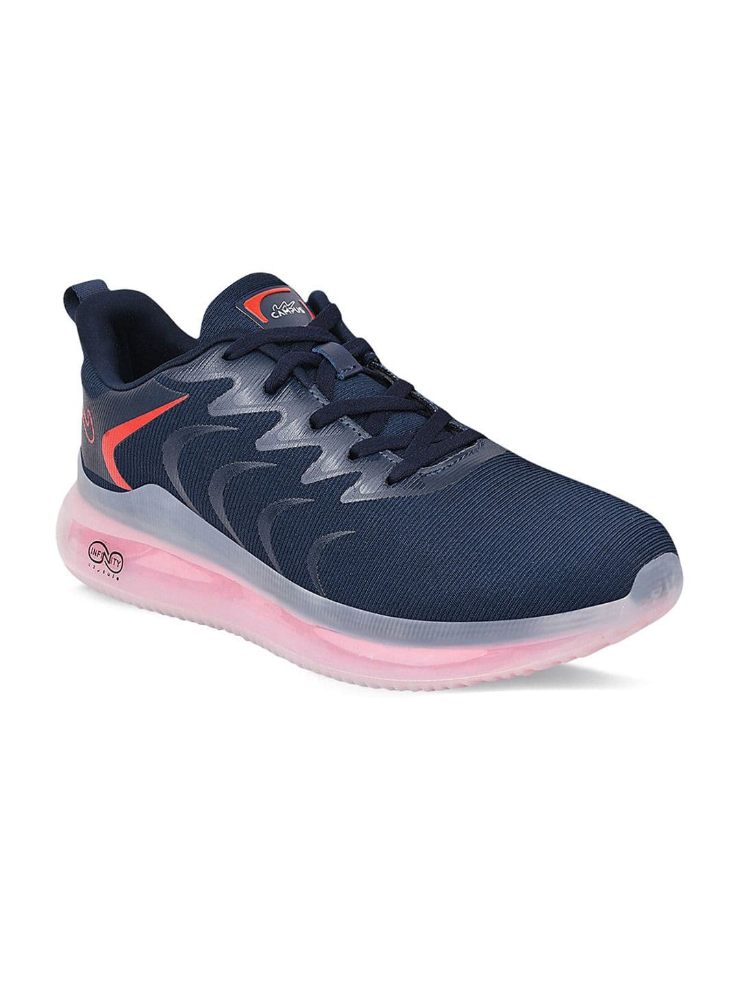 Campus Men CAMP BROOM Navy Blue & Pink Mesh Running Shoes - view 1