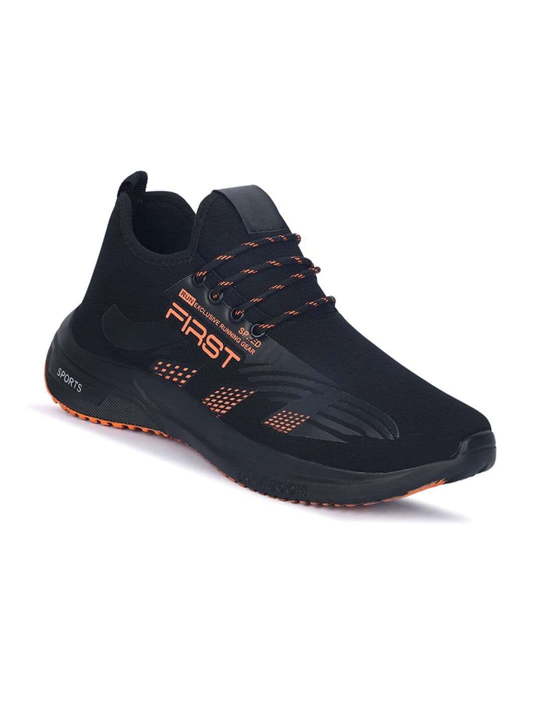 WIN9 Men Black Mesh Walking Non-Marking Shoes - view 1