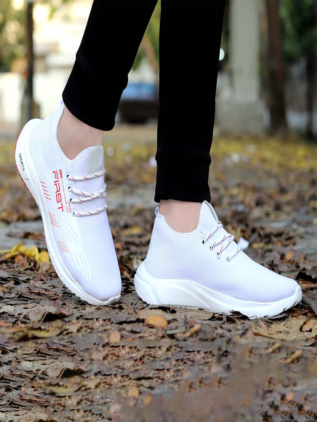 WIN9 Men White Mesh Walking Shoes - view 1