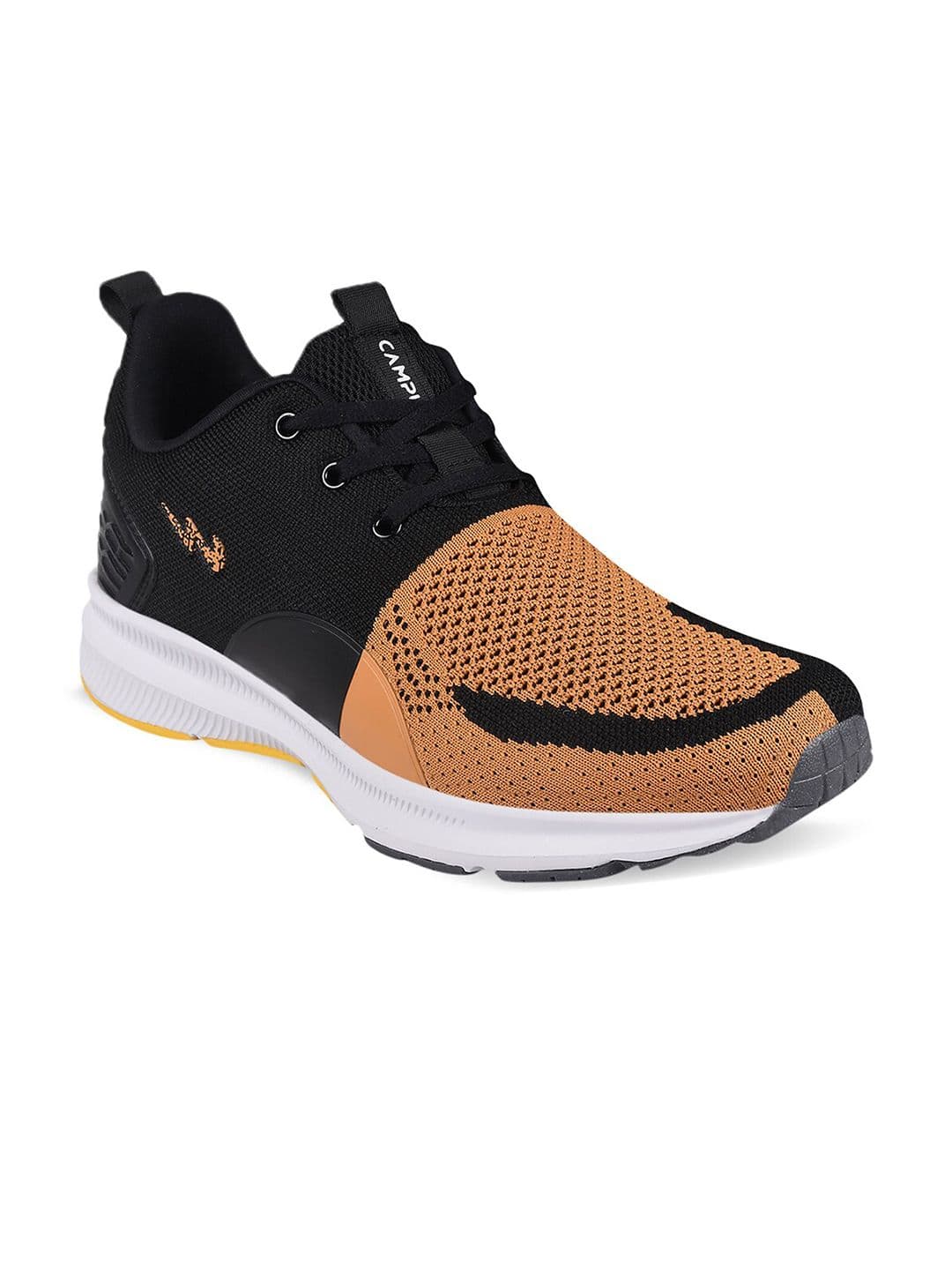 Campus Men NEWYORK Mustard & Black Mesh Running Shoes - view 1