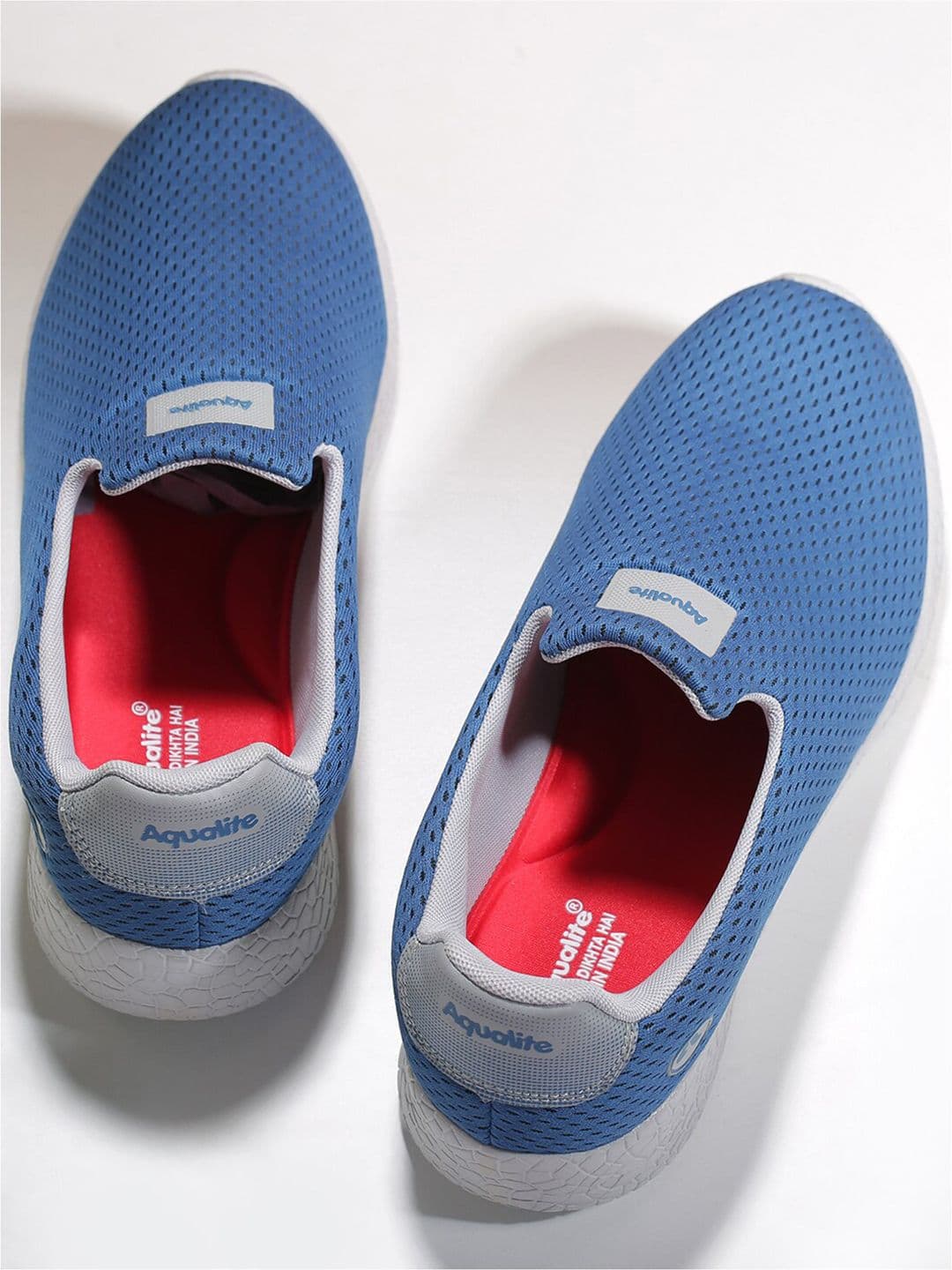 Aqualite Men Blue Mesh Walking Non-Marking Shoes - view 1