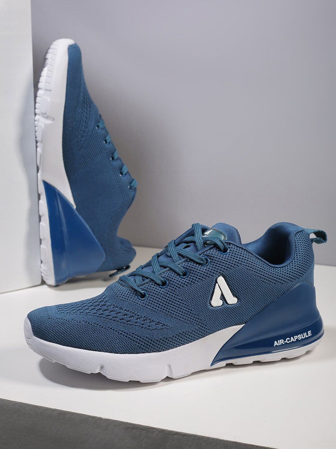 Aqualite Men Blue Mesh Walking Non-Marking Shoes - view 1