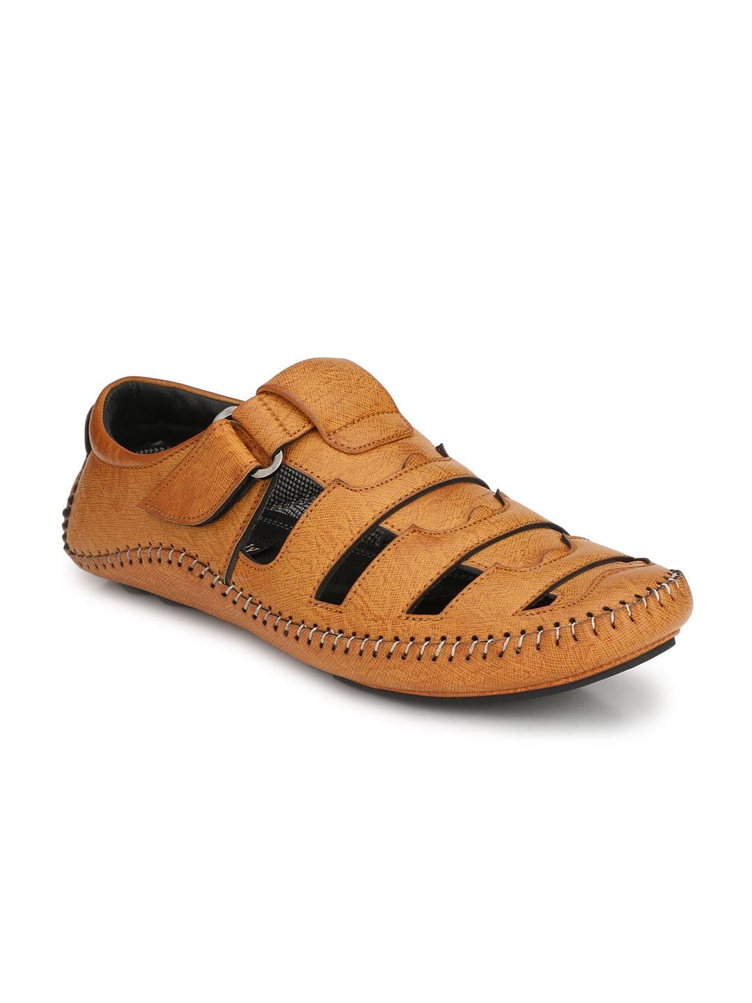 Eego Italy Men Tan & Black Fisherman Sandals - view 1