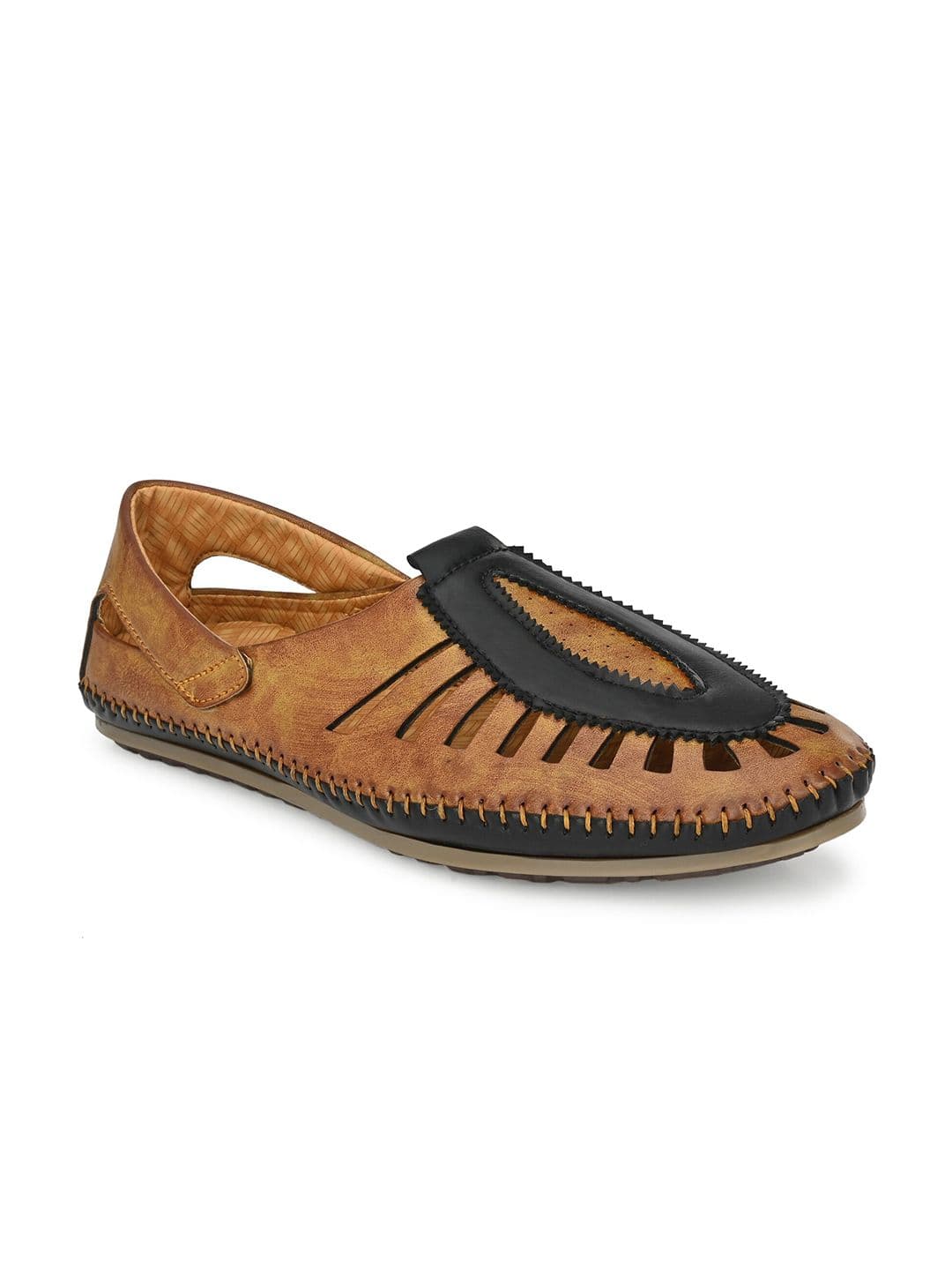 Eego Italy Men Tan & Black Fisherman Sandals - view 1