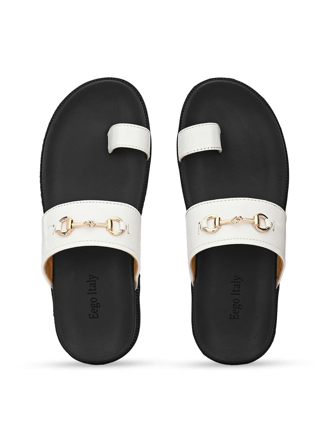 Eego Italy Men White & Black Comfort Sandals - view 1