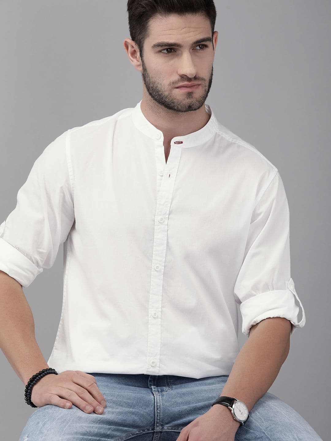 Roadster Men White Pure Cotton Casual Shirt - view 1