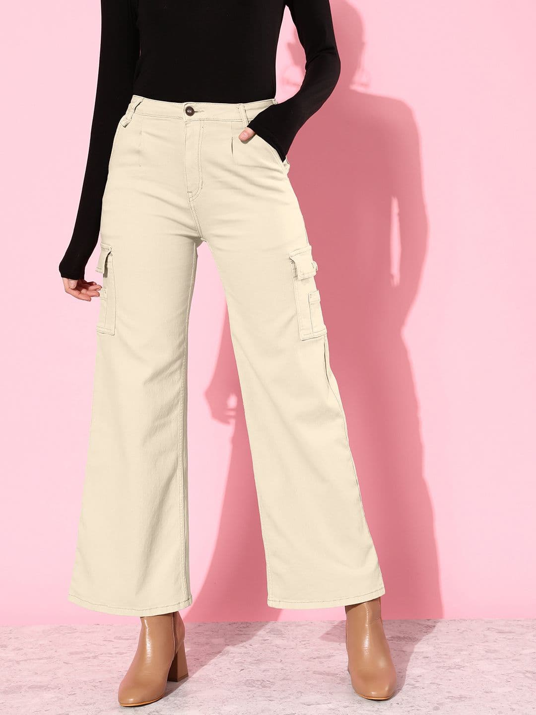 The Roadster Lifestyle Co. Women Wide Leg High-Rise Stretchable Jeans - view 1