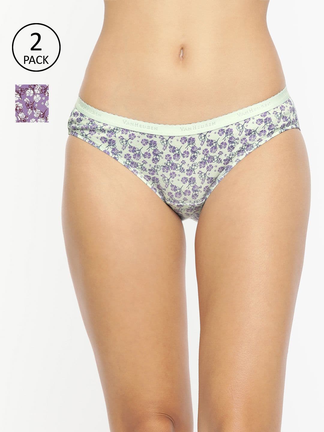 Van Heusen Women Assorted Pack of 2 Print Anti Bacterial 4 Way Stretch Bikini Panty - view 1
