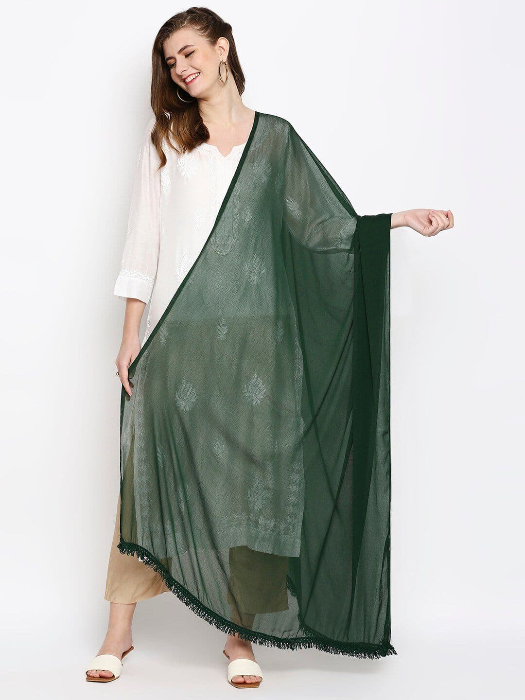 Dupatta Bazaar Green Chiffon Dupatta - view 1