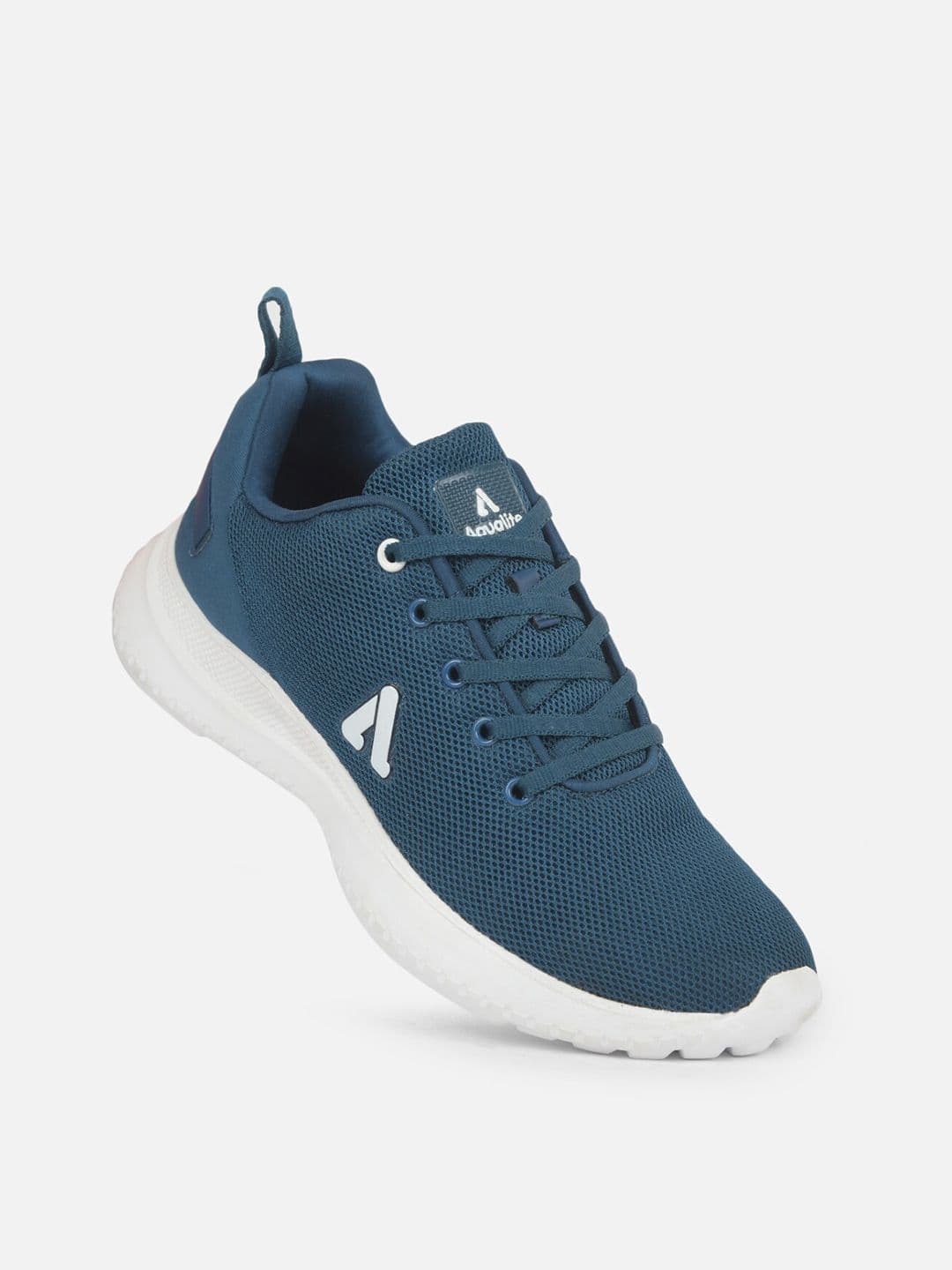 Aqualite Men Teal Blue Mesh Running Non-Marking Shoes - view 1